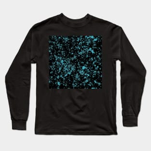 Blue splashes on black Long Sleeve T-Shirt